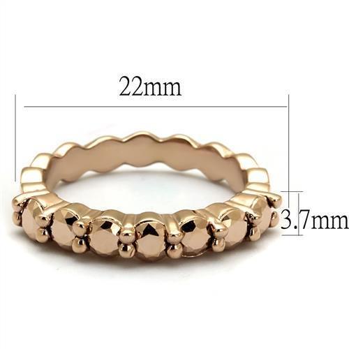 3W1195 - IP Rose Gold(Ion Plating) Brass Ring with AAA Grade CZ in Metallic Light Gold