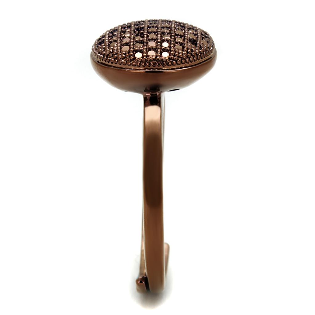 3W1187 - IP Coffee light Brass Ring with AAA Grade CZ in Light Coffee