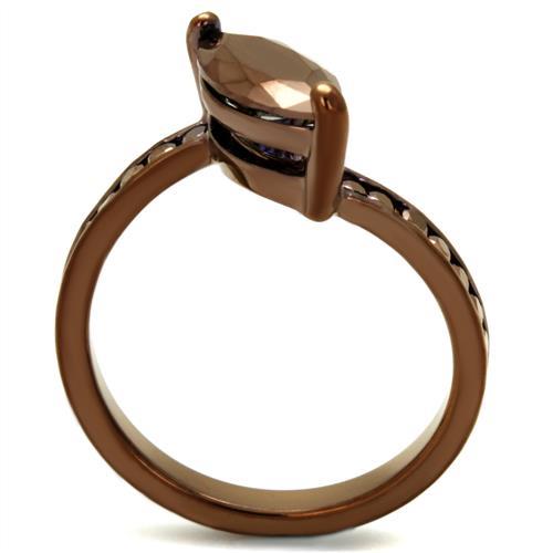 3W1190 - IP Coffee light Brass Ring with AAA Grade CZ in Light Coffee
