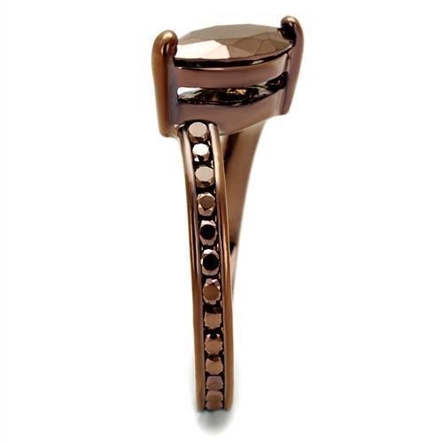3W1190 - IP Coffee light Brass Ring with AAA Grade CZ in Light Coffee