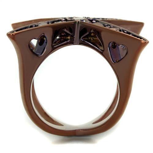 3W1175 - IP Coffee light Brass Ring with AAA Grade CZ in Light Coffee
