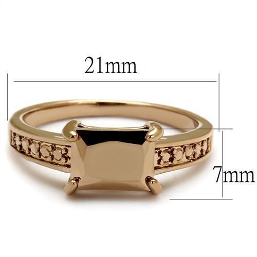 3W1197 - IP Rose Gold(Ion Plating) Brass Ring with AAA Grade CZ in Metallic Light Gold