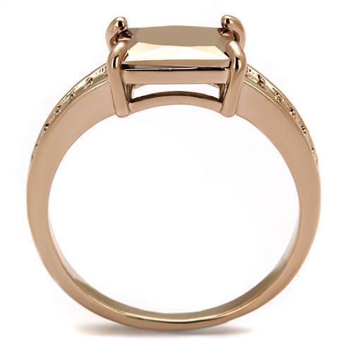 3W1197 - IP Rose Gold(Ion Plating) Brass Ring with AAA Grade CZ in Metallic Light Gold