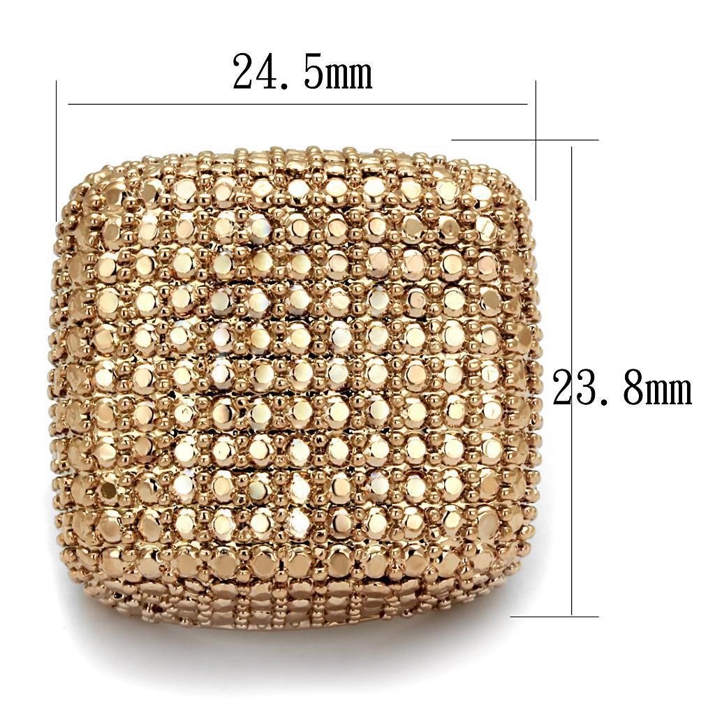 3W934 - IP Rose Gold(Ion Plating) Brass Ring with AAA Grade CZ in Metallic Light Gold