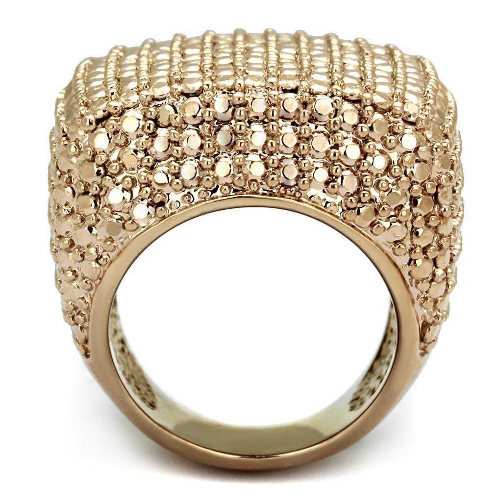 3W934 - IP Rose Gold(Ion Plating) Brass Ring with AAA Grade CZ in Metallic Light Gold