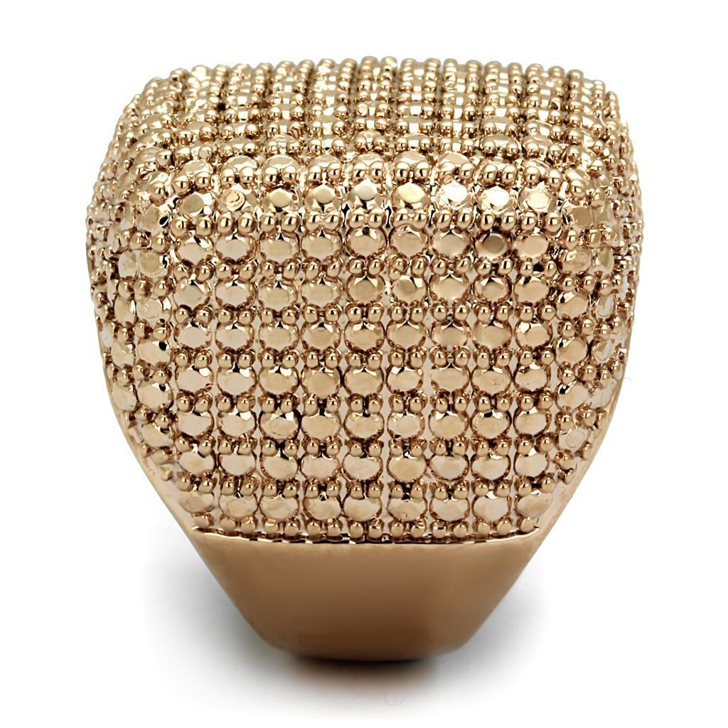 3W934 - IP Rose Gold(Ion Plating) Brass Ring with AAA Grade CZ in Metallic Light Gold