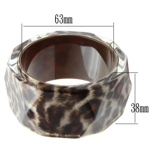 VL035 - Resin Bangle with Synthetic Synthetic Stone in Animal pattern