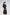 Adriana Black Collared Puff-Sleeve Crepe Mini Dress