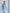 Beatrice Sky-Blue Satin Puff-Sleeve V-Neck Midi Dress
