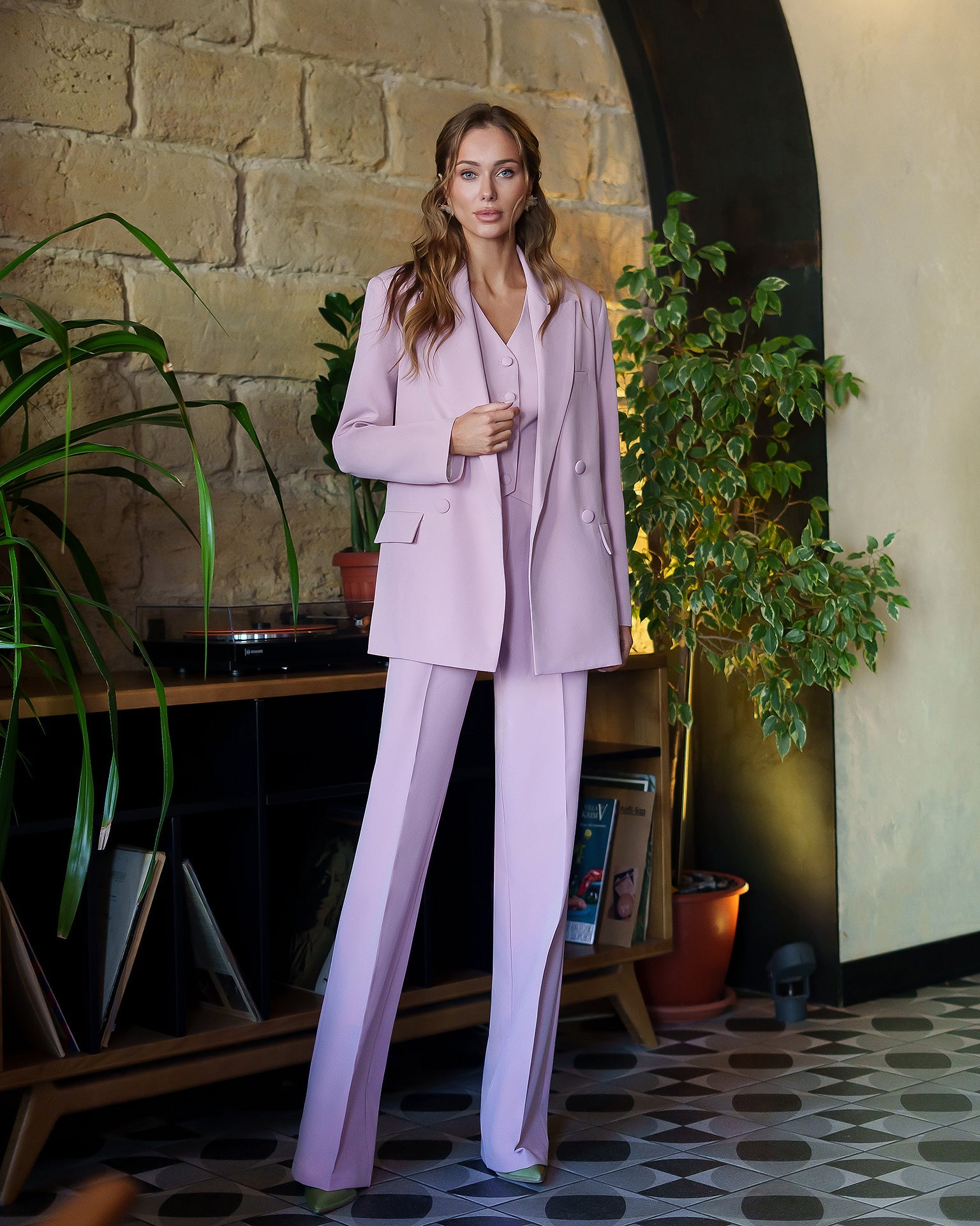 Aurora Dusty-Pink Double-Breasted Three-Piece Suit