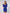 Adriana Blue Square Neck Long Sleeve Mini Dress