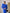 Adriana Blue Backless Cut-Out Puff-Sleeve Midi Dress