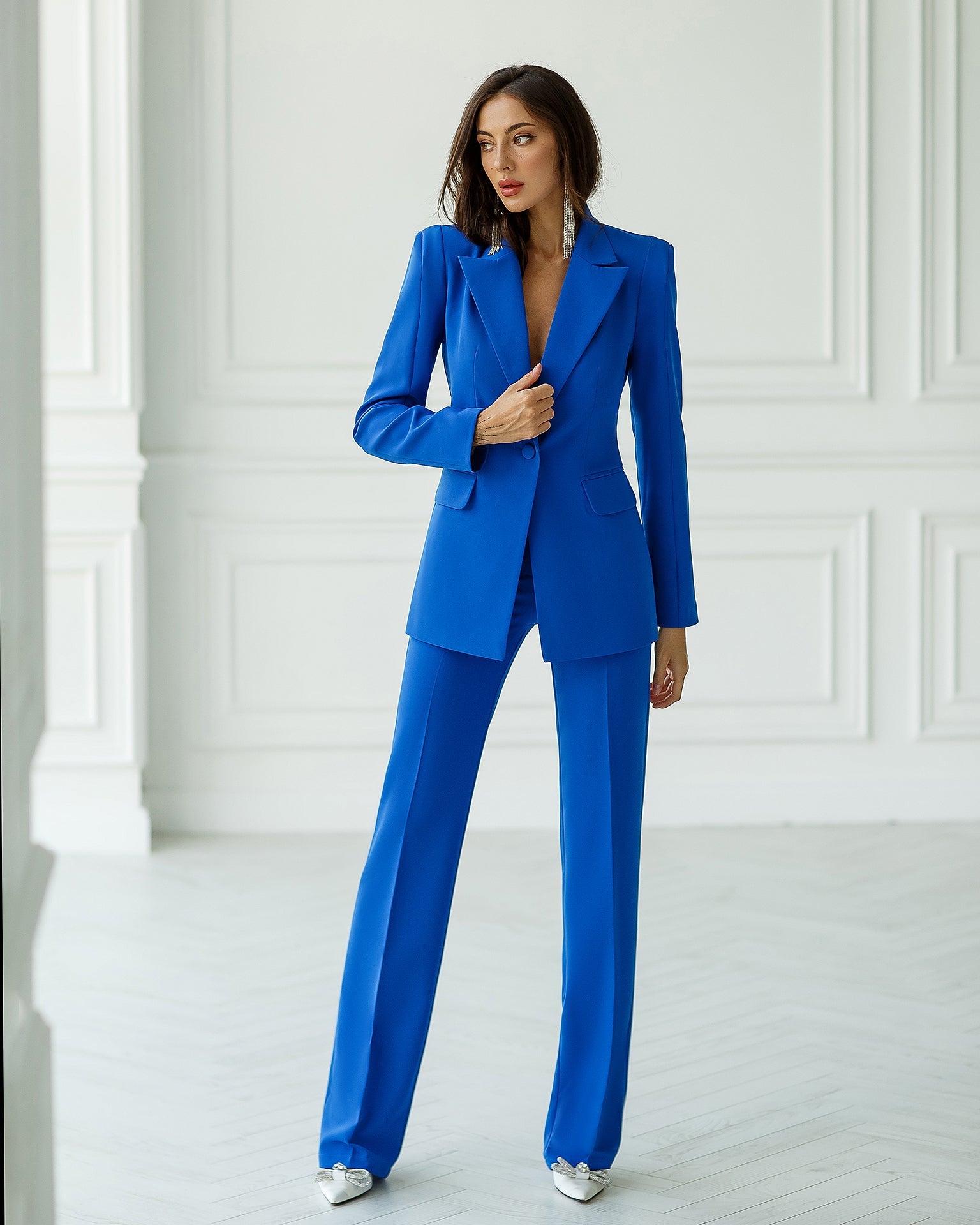 Adriana Blue Single-Breasted Two-Piece Suit