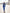 Adriana Blue Backless Cut-Out Puff-Sleeve Midi Dress