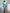 Adriana Tiffany-Blue Square Neck Long Sleeve Mini Dress
