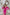 Eleonora Fuchsia Satin Long-Sleeve Maxi Dress