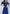Adriana Blue Puff-Sleeve Buttoned Crepe Midi Dress