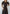 Adriana Black Buttoned Puff-Sleeve Midi Dress
