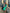 Aurora Green Puff-Sleeve Russian Satin Midi Dress