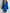 Adriana Blue Backless Puff Sleeve Crepe Mini Dress