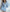 Adriana Sky-Blue Backless Puff Sleeve Crepe Mini Dress