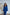 Adriana Blue Backless Puff Sleeve Crepe Midi Dress