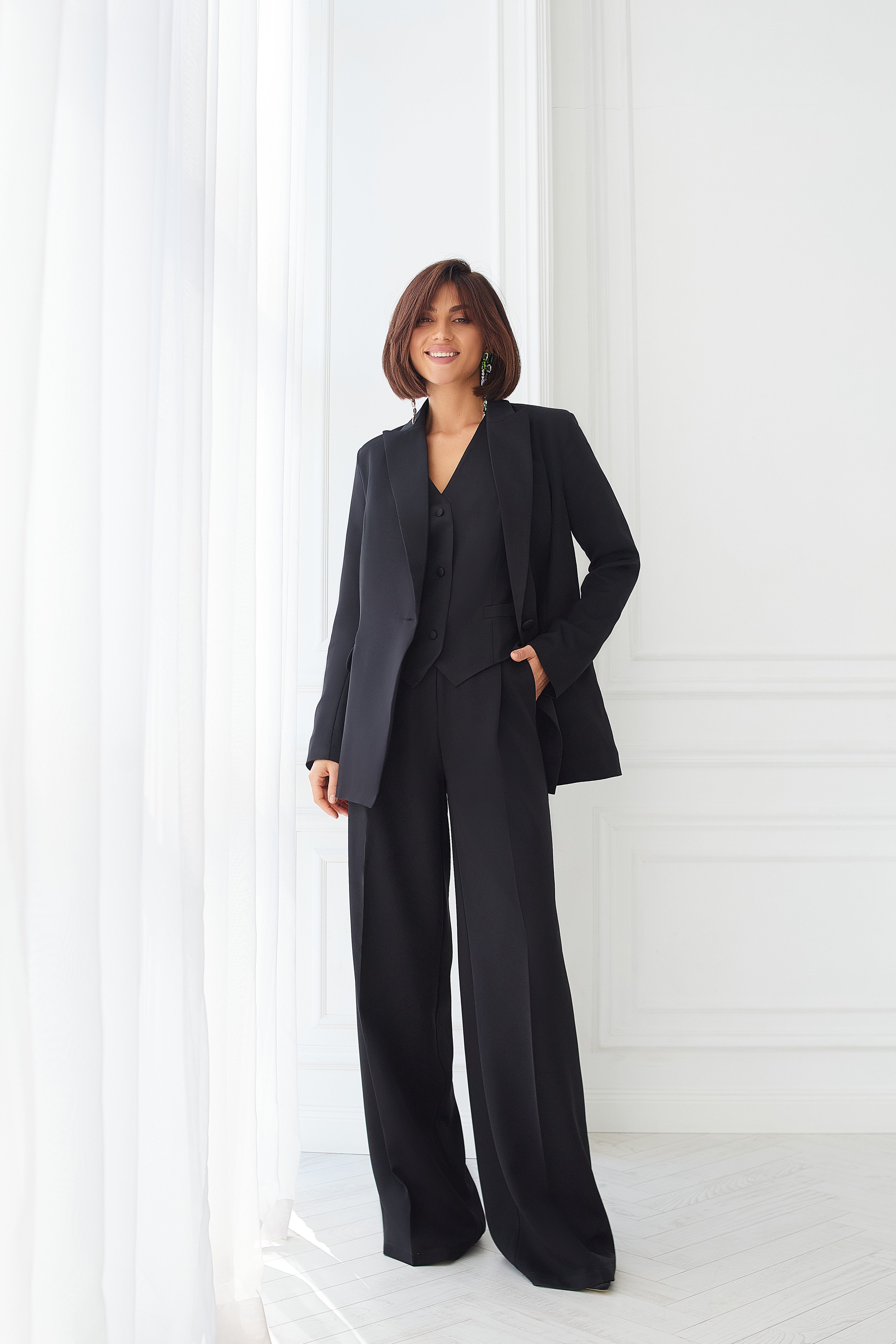 Adriana Black Oversized Three-Piece Suit