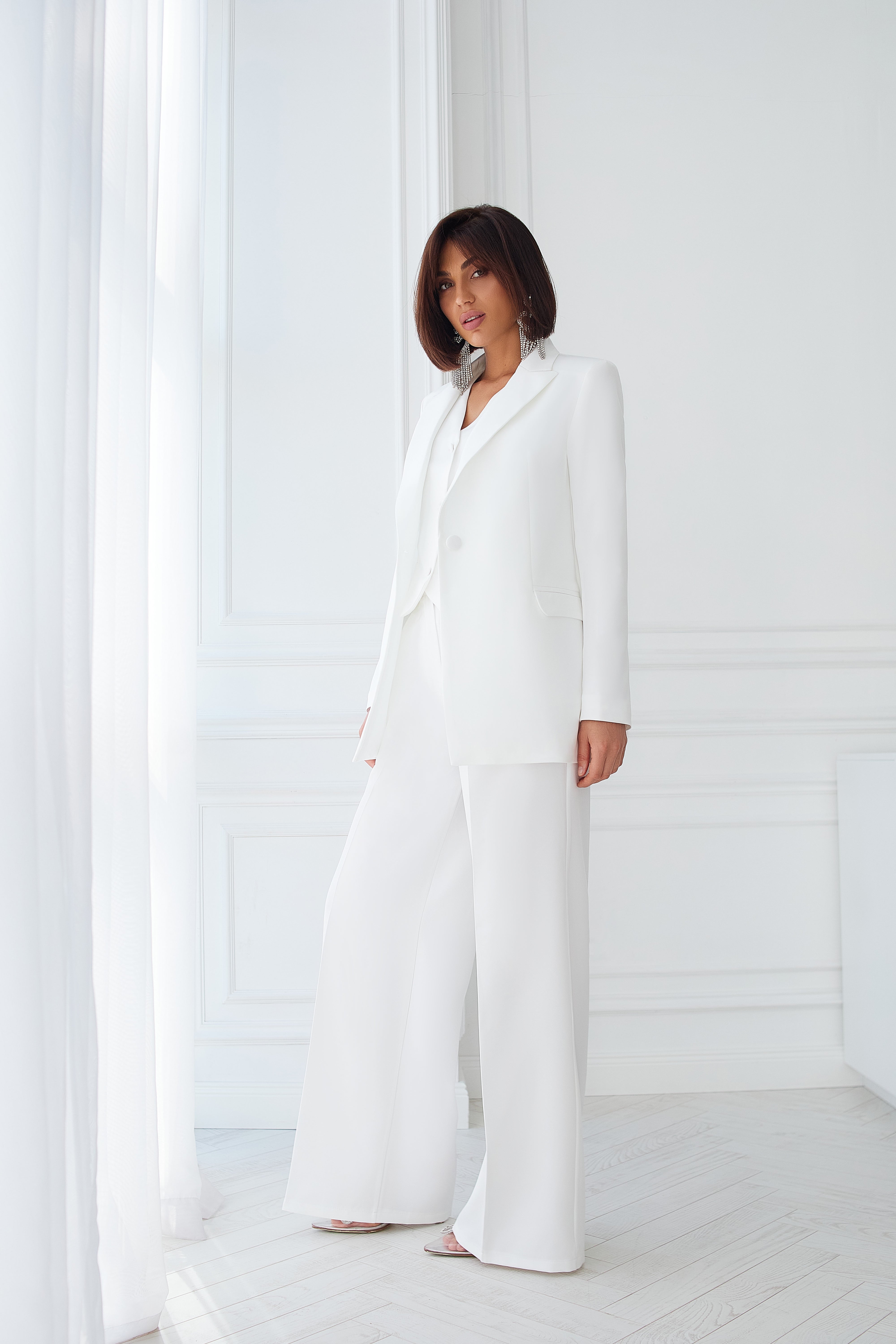 Adriana White Oversized Three-Piece Suit