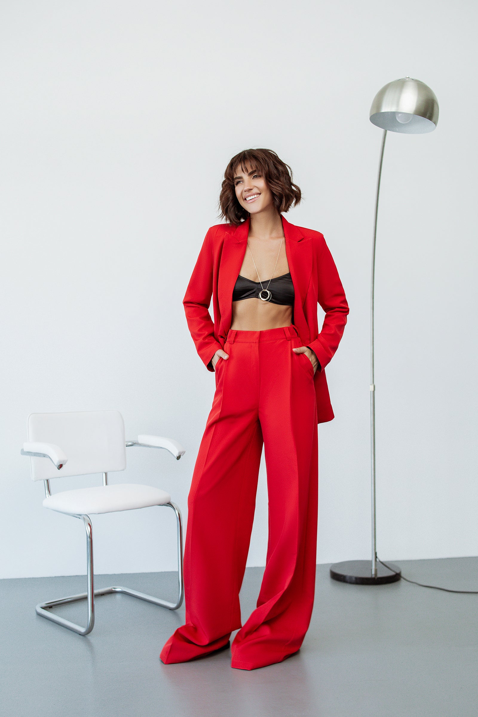 Adriana Red Single-Breasted Two-Piece Suit