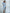 Sky-Blue Satin Long Sleeve Midi Dress
