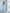 Sky-Blue Satin Bow Back Midi Dress 