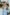 Fiamma Blue Floral Bow Shoulder Linen Midi Dress