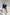 Adriana Blue Backless Puff Sleeve Crepe Mini Dress