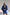 Adriana Blue Backless Puff Sleeve Crepe Mini Dress