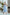 Fiamma Blue Floral Bow Shoulder Linen Midi Dress
