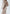 Aurora Beige Backless Puff Sleeve Midi Dress