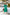 Adriana Green V-Neck Puff-Sleeve Buttoned Midi Dress