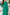 Adriana Green V-Neck Puff-Sleeve Buttoned Midi Dress