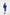Adriana Blue Backless Puff Sleeve Crepe Midi Dress