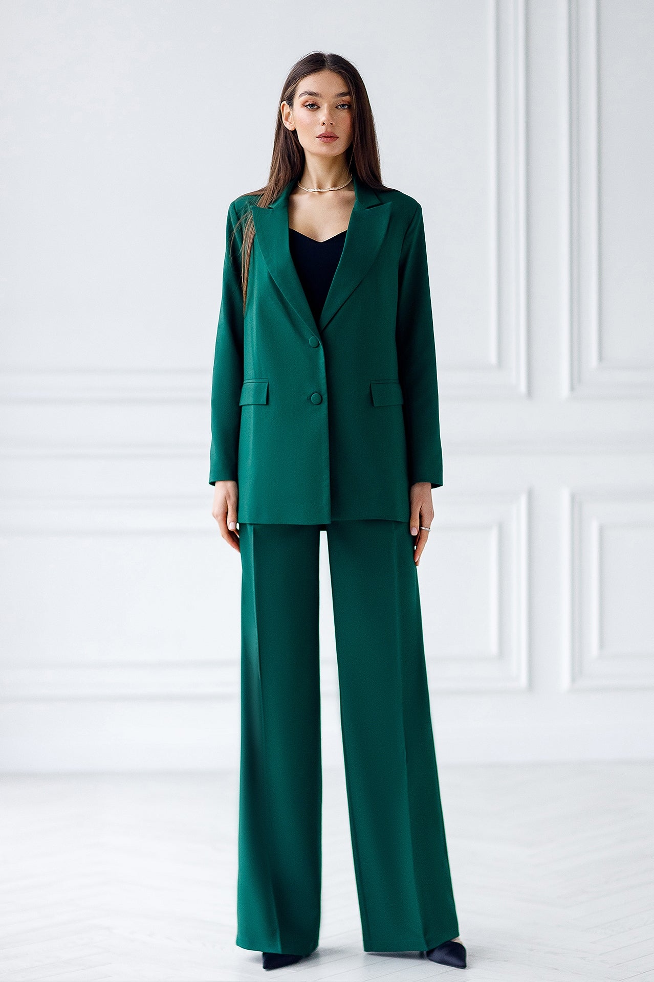 Beatrice Emerald Single-Breasted Oversized Two-Piece Suit