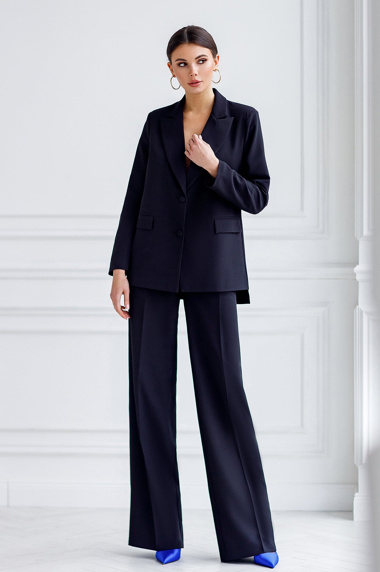 Beatrice Black Single-Breasted Oversized Two-Piece Suit