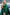 Adriana Emerald Satin Cloak Sleeve Mini Dress