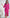 Aurora Fuchsia Satin Silk Wrap Long Sleeve Midi Dress