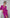 Aurora Fuchsia Satin Silk Wrap Long Sleeve Midi Dress