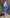 Adriana Blue Backless Puff Sleeve Crepe Mini Dress