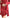 Aurora Red Faux-Silk Long-Sleeve Thigh-Slit Mini Dress